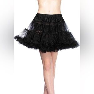 Leg Avenue Layered Tulle Petticoat Skirt in Black - Size 1X-2X